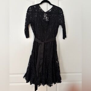 Teri Jon Black Lace Long Sleeve Dress